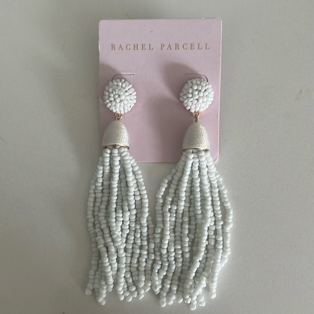 Rachel Parcell beaded white earrings